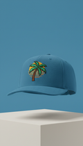 Ocean Blue Snapback with Palm Embroidery