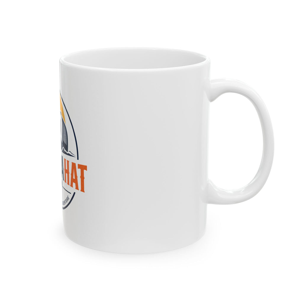 Florida Hat Logo Ceramic Mug – Coastal Beach Sun Palm Tree Coffee Cup (11oz & 15oz)